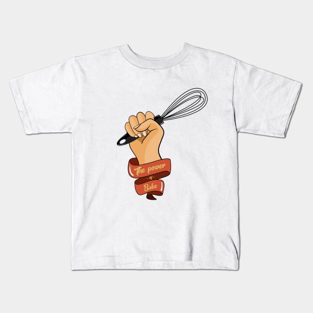 The power of bake Kids T-Shirt by cariespositodesign